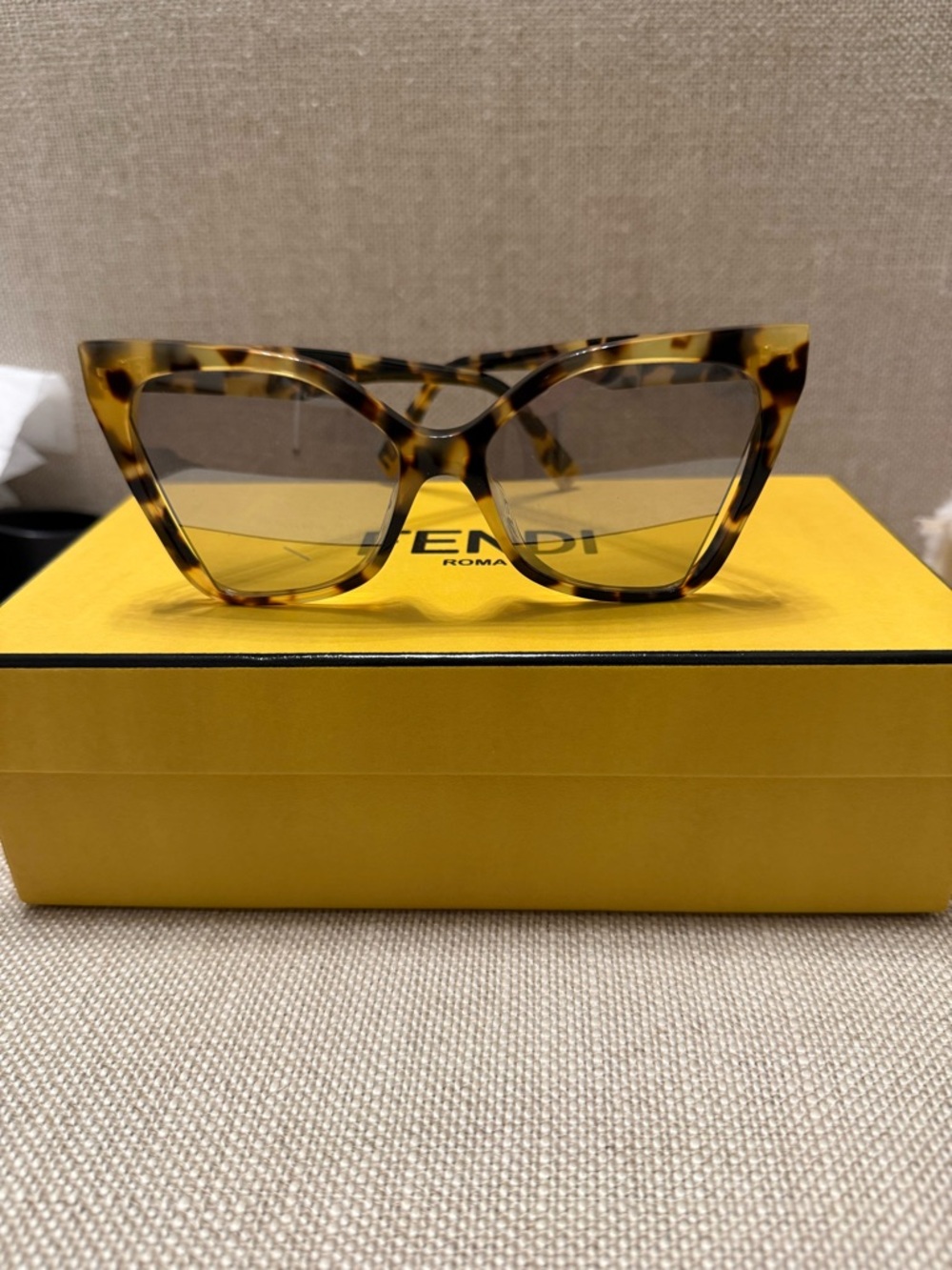 Fendi Butterfly Tortoiseshell Cat Eye Sunglasses